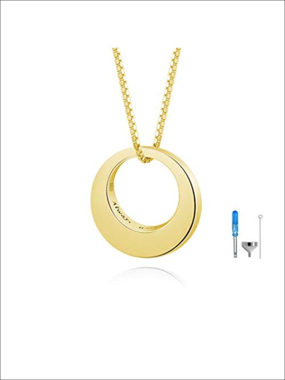 Sterling Silver Memorial Urn Necklace Circle of Life Cremation Jewelry for Ashes